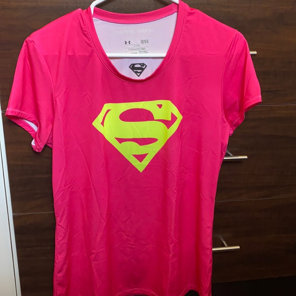 Under Armour Superman Top pink & yellow